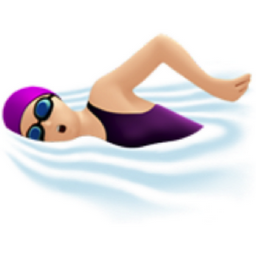 woman swimming: light skin tone emoji