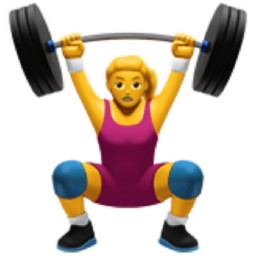 woman lifting weights emoji