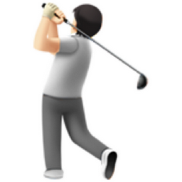 person golfing: light skin tone emoji