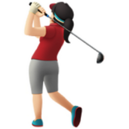 woman golfing: light skin tone emoji