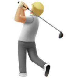 person golfing: medium-light skin tone emoji