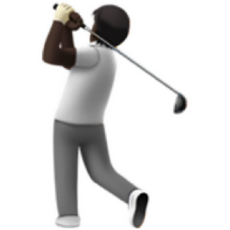 person golfing: dark skin tone emoji