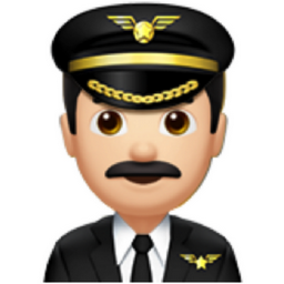 man pilot: light skin tone emoji