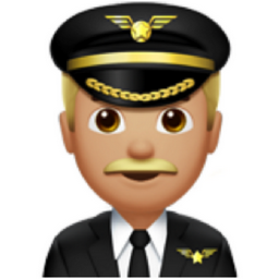 man pilot: medium-light skin tone emoji