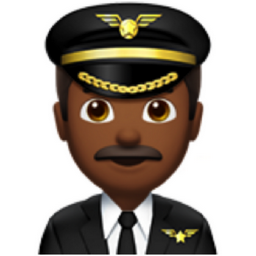 man pilot: medium-dark skin tone emoji