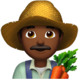 man farmer: medium-dark skin tone emoji