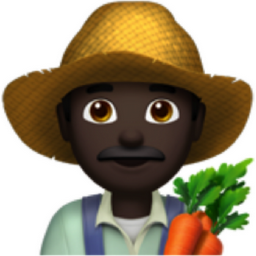 man farmer: dark skin tone emoji