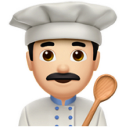 man cook: light skin tone emoji