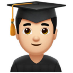 man student: light skin tone emoji