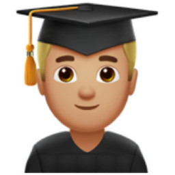 man student: medium-light skin tone emoji