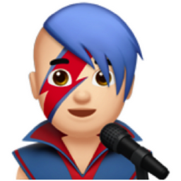 man singer: light skin tone emoji