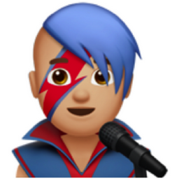 man singer: medium-light skin tone emoji