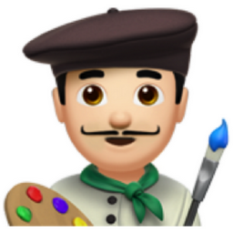 man artist: light skin tone emoji