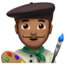 man artist: medium skin tone emoji