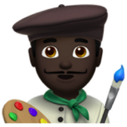 man artist: dark skin tone emoji