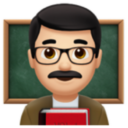 man teacher: light skin tone emoji