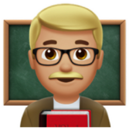 man teacher: medium-light skin tone emoji