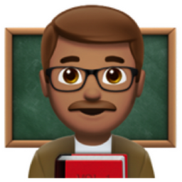 man teacher: medium skin tone emoji