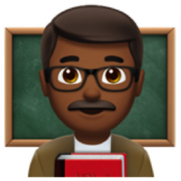 man teacher: medium-dark skin tone emoji