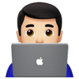 man technologist: light skin tone emoji