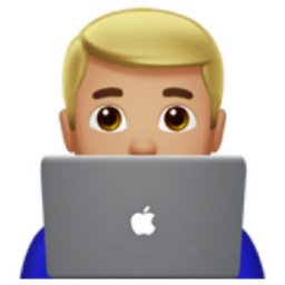 man technologist: medium-light skin tone emoji