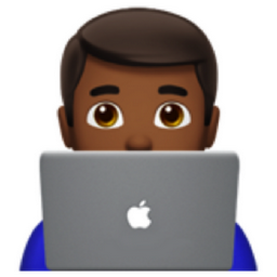 man technologist: medium-dark skin tone emoji