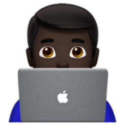 man technologist: dark skin tone emoji