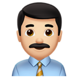 man office worker: light skin tone emoji