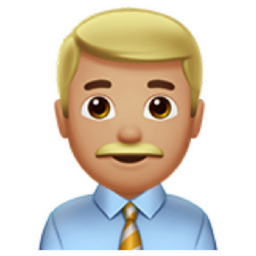 man office worker: medium-light skin tone emoji