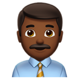 man office worker: medium-dark skin tone emoji