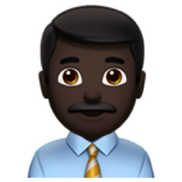 man office worker: dark skin tone emoji