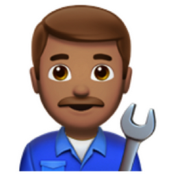 man mechanic: medium skin tone emoji