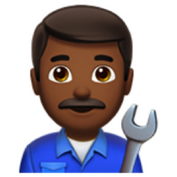 man mechanic: medium-dark skin tone emoji