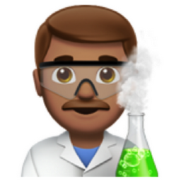 man scientist: medium skin tone emoji