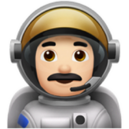 man astronaut: light skin tone emoji