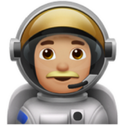 man astronaut: medium-light skin tone emoji