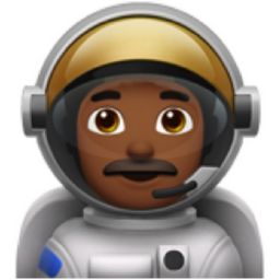 man astronaut: medium-dark skin tone emoji