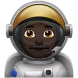 man astronaut: dark skin tone emoji