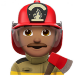 man firefighter: medium skin tone emoji
