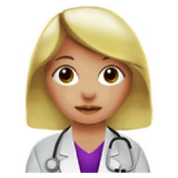 woman health worker: medium-light skin tone emoji