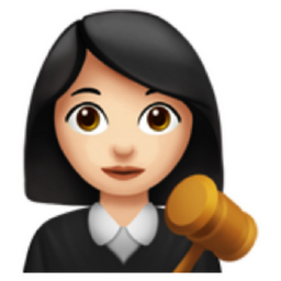 woman judge: light skin tone emoji