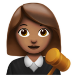 woman judge: medium skin tone emoji