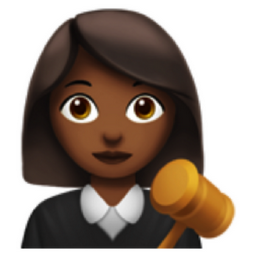 woman judge: medium-dark skin tone emoji