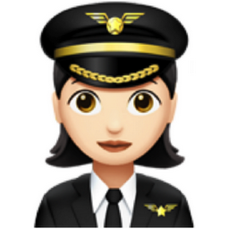 woman pilot: light skin tone emoji