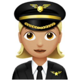 woman pilot: medium-light skin tone emoji