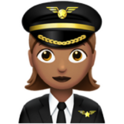 woman pilot: medium skin tone emoji