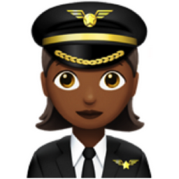 woman pilot: medium-dark skin tone emoji