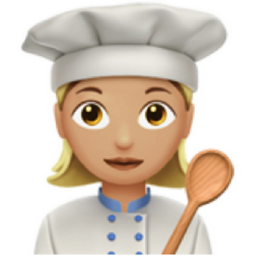 woman cook: medium-light skin tone emoji
