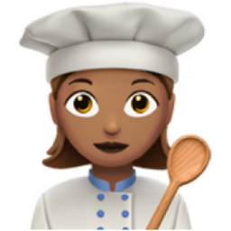 woman cook: medium skin tone emoji