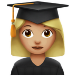 woman student: medium-light skin tone emoji